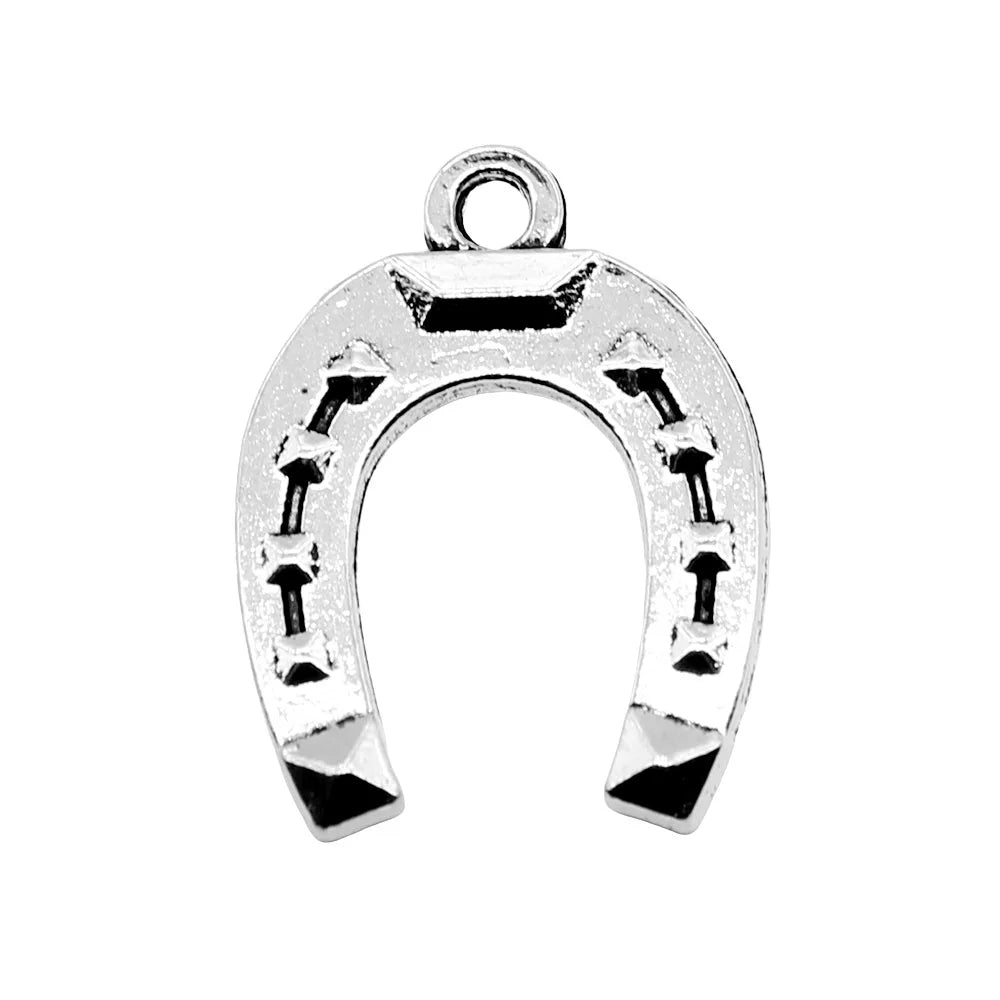21x16mm 1.1g Antique Silver Zinc Alloy Horseshoe Charm Pendant for DIY Bracelet Necklace Making