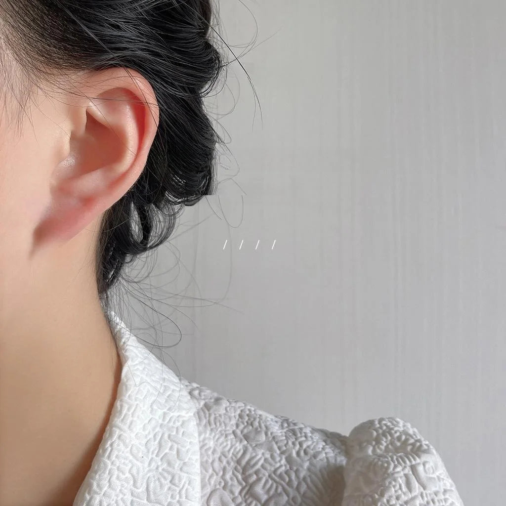 14K Plated Copper Irregular Geometric Micro Pave Zircon Stud Earrings Minimalist Style Jewelry