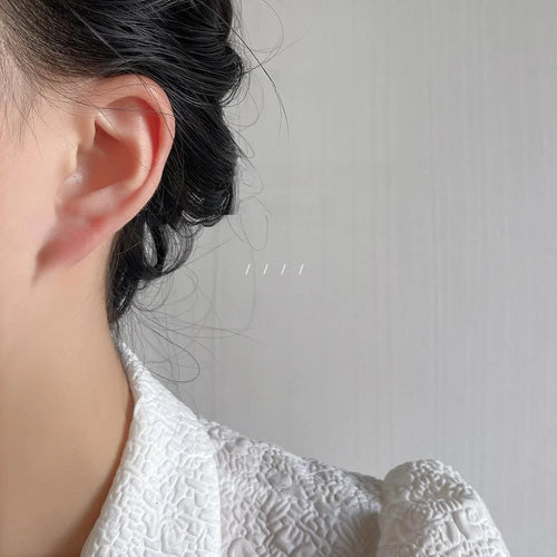 14K Plated Copper Irregular Geometric Micro Pave Zircon Stud Earrings Minimalist Style Jewelry