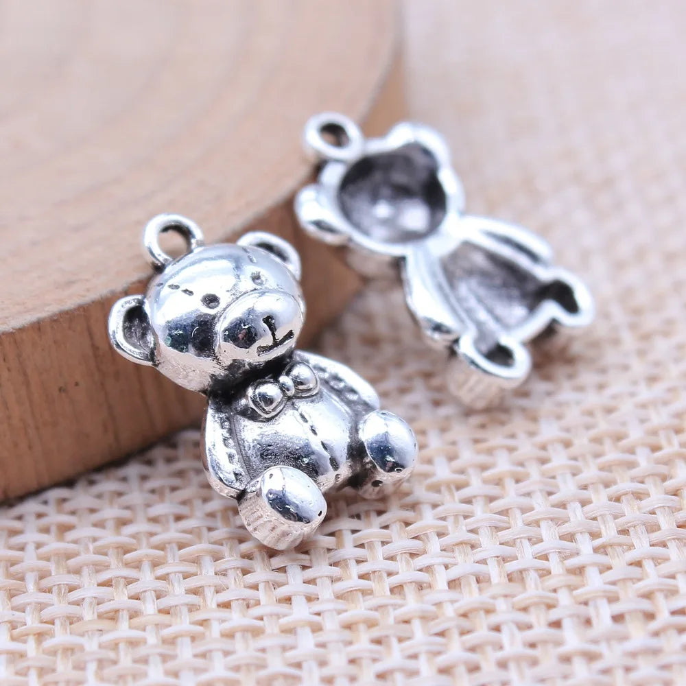 11x17mm 1.3g Multicolor Zinc Alloy Toy Bear Charm Pendant for DIY Necklace Bracelet Jewelry Making