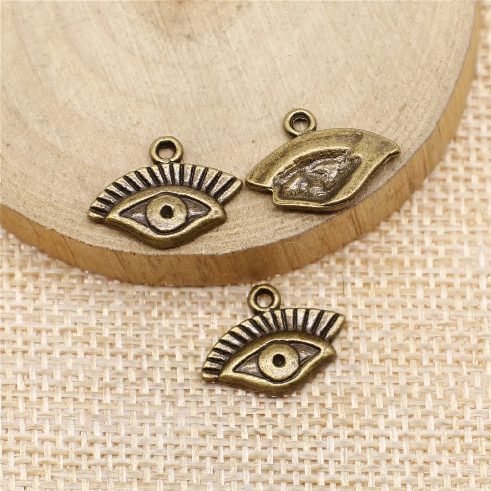 17x13mm 1g Multicolor Zinc Alloy Eye Charm Pendant for DIY Necklace Bracelet Earring Making