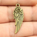 30x12mm 2.3g Multicolor Zinc Alloy Flower Wing Charm Pendant for DIY Necklace Bracelet Making