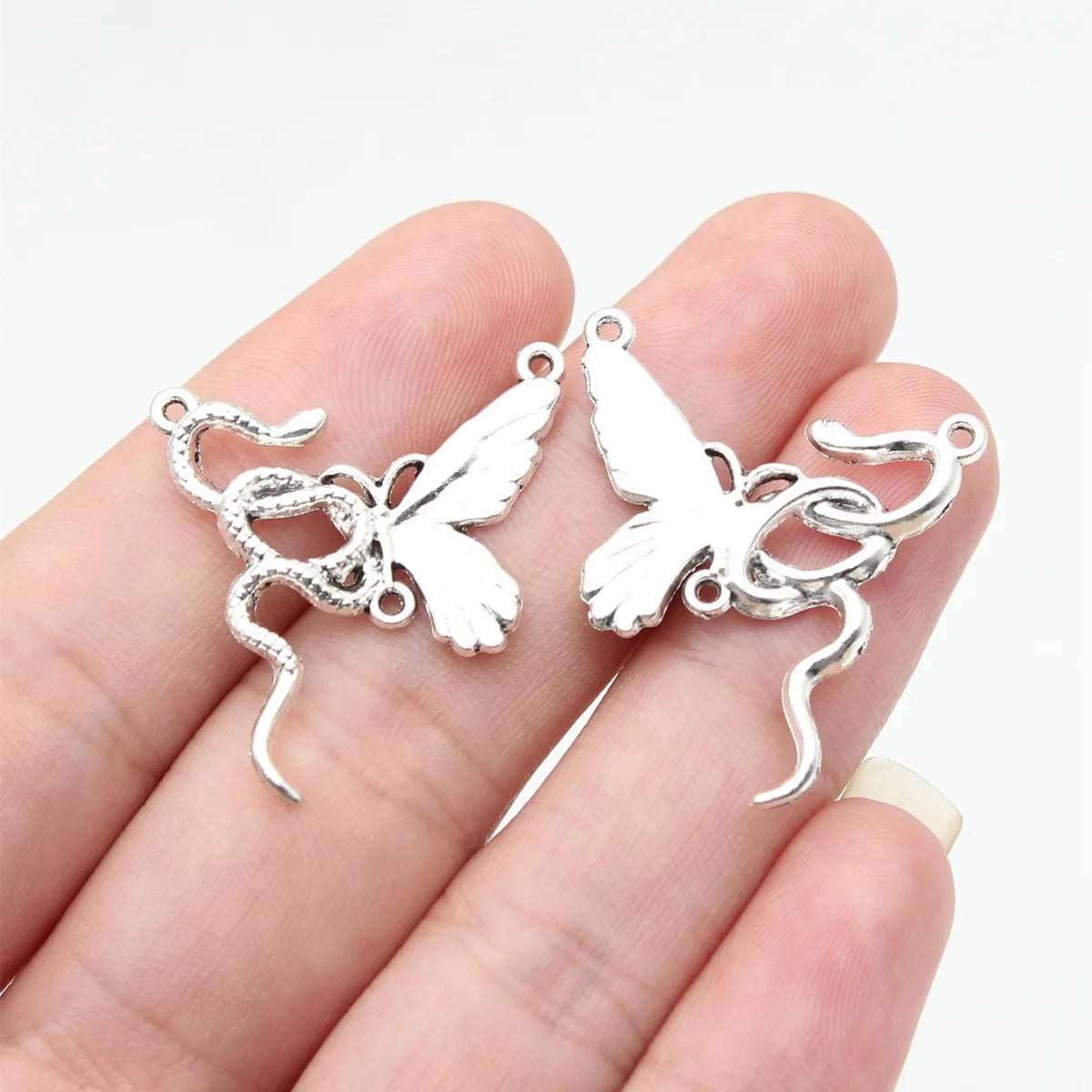 27x26mm 2g Multicolor Zinc Alloy Spirit Snake Butterfly Connector Charm for DIY Bracelet Jewelry Making