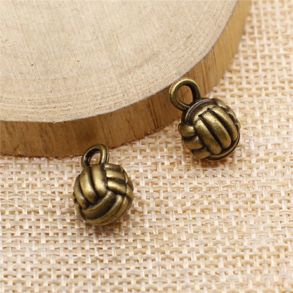 10mm 3.3g Multicolor Zinc Alloy 3D Volleyball Charm Pendant for DIY Bracelet Necklace Jewelry Making