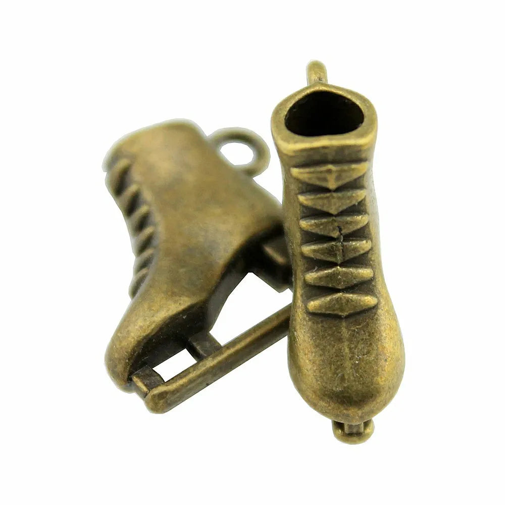 21x18x6mm 4.3g Multicolor Zinc Alloy 3D Ice Skate Charm Pendant for DIY Sports Theme Jewelry Making