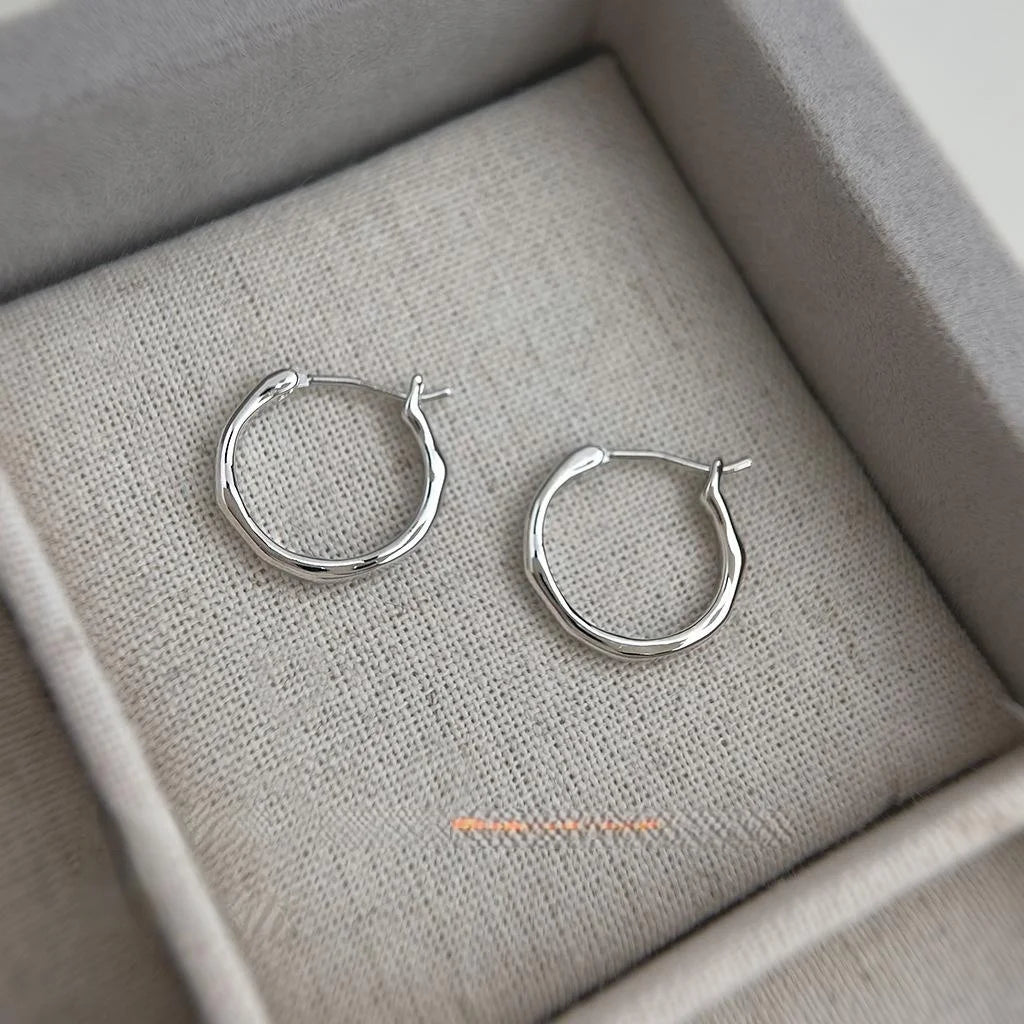 Sweet Cool Style Silver Plated Copper Round Geometric Drop Earrings For Women