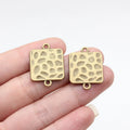 26x19mm 2.9g Antique Bronze Zinc Alloy Hammered Square Connector Charm for DIY Bracelet Jewelry