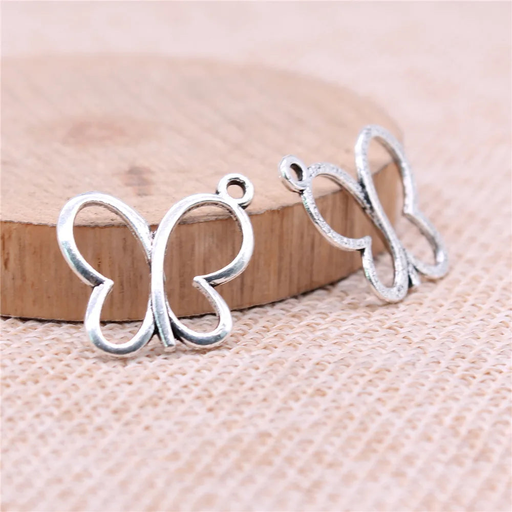 20x19mm 0.9g Multicolor Zinc Alloy Butterfly Charm Pendant for DIY Necklace Bracelet Jewelry Making