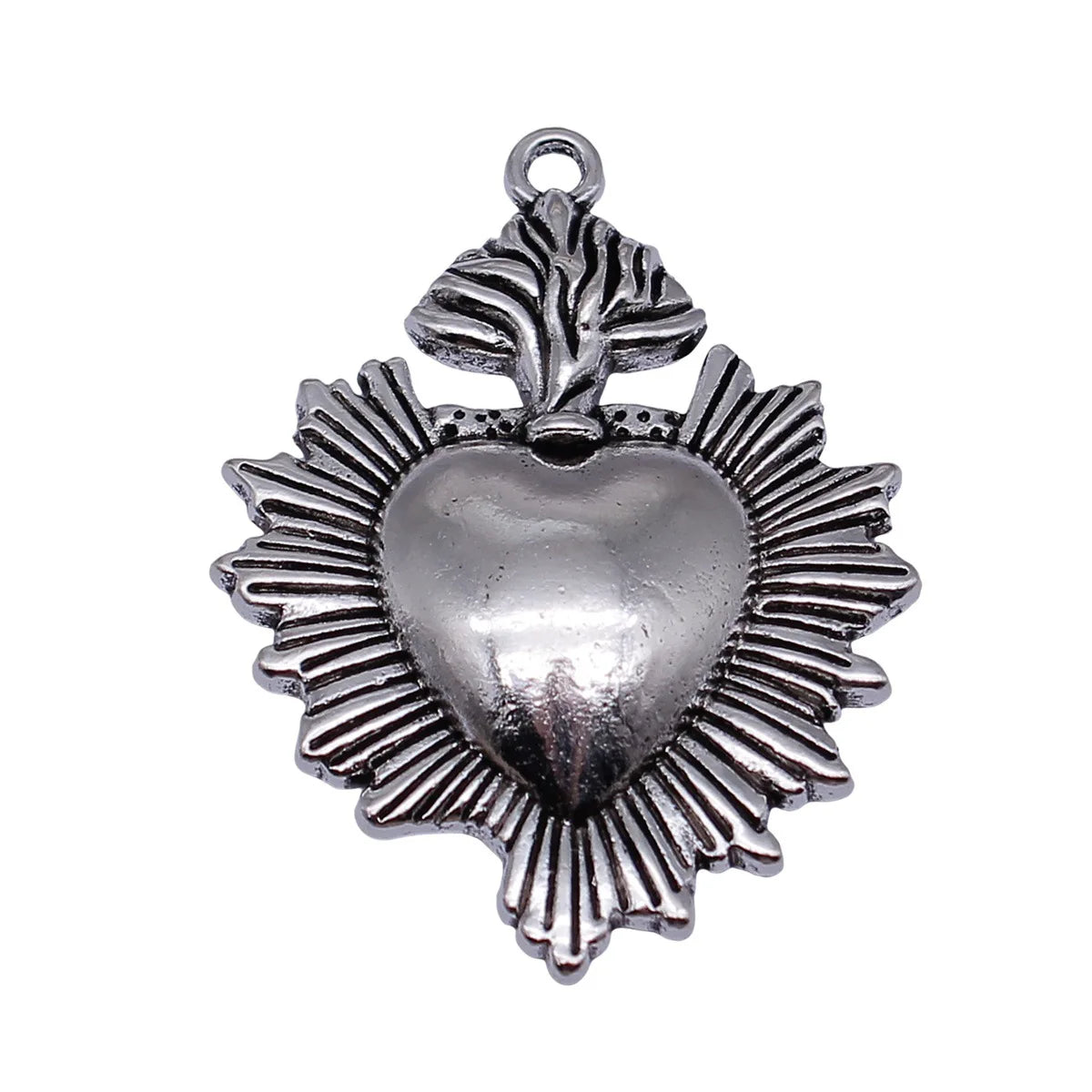 48x36mm 6.1g Antique Silver Zinc Alloy Gothic Heart Charm Pendant for DIY Necklace Jewelry Making