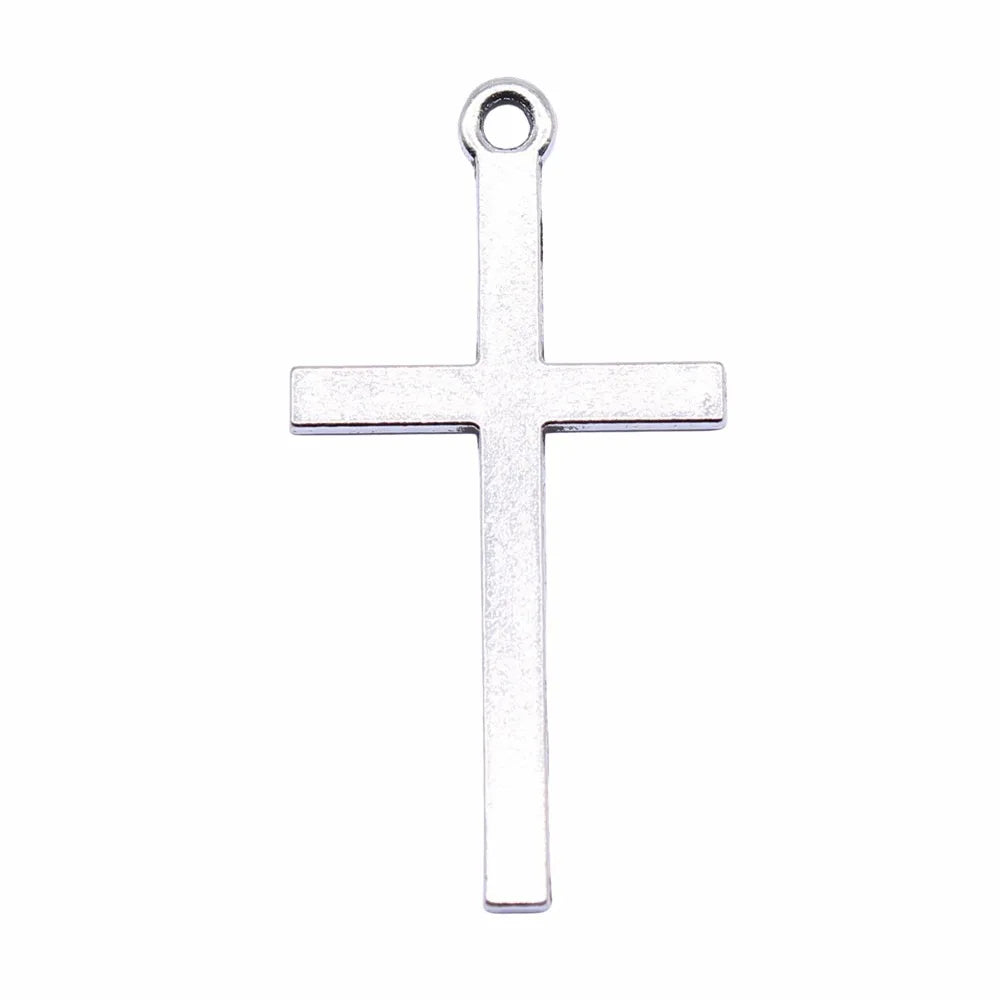 38x20mm 1.4g Antique Silver Zinc Alloy Cross Charm Pendant for DIY Necklace Bracelet Jewelry Making