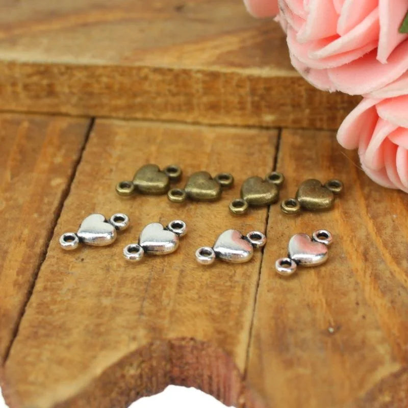10x5MM Zinc Alloy Heart Charm Pendant for DIY Necklace Bracelet Jewelry Making
