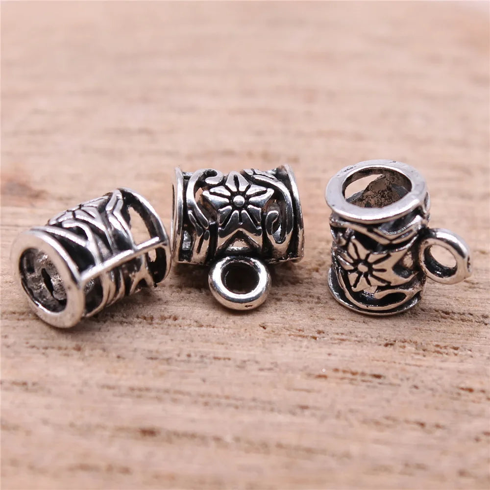10x7x9mm 0.7g Multicolor Zinc Alloy Flower Three Hole Pendant Bails for DIY Jewelry Making