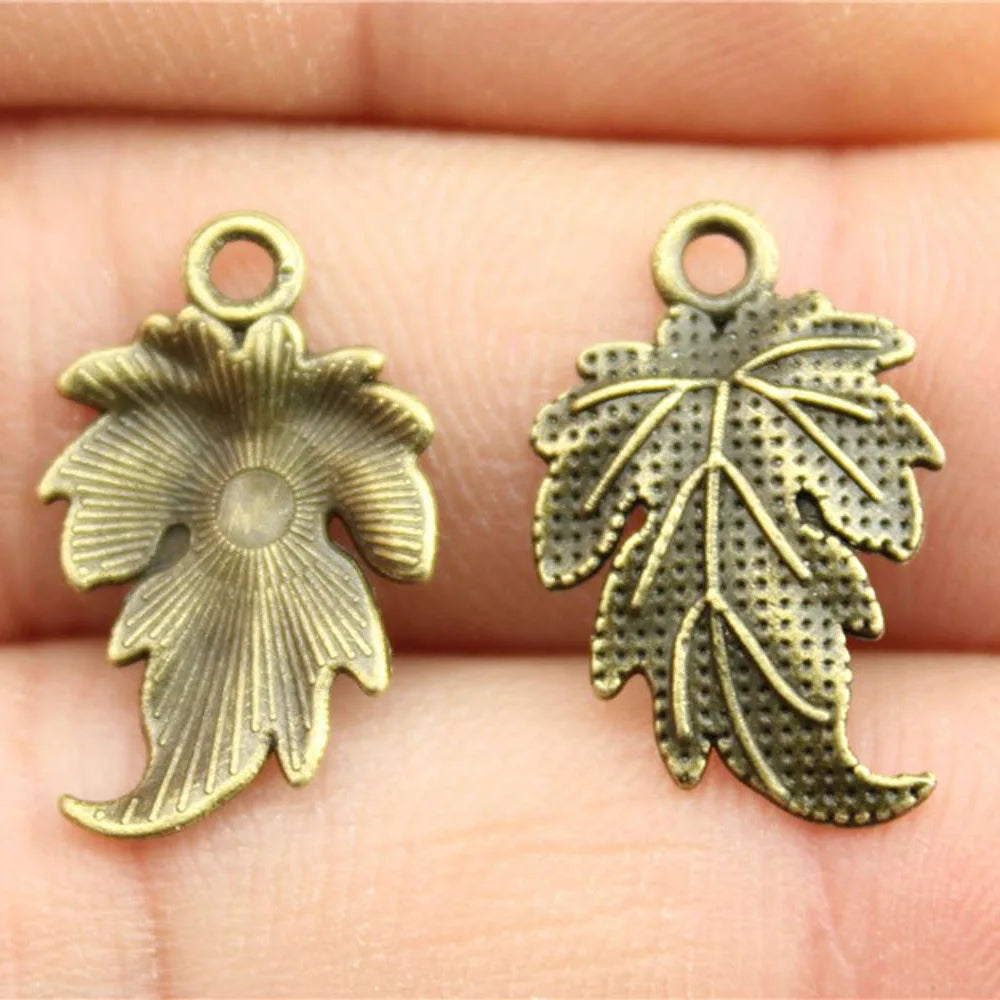 20x12mm 0.9g Multicolor Zinc Alloy Leaf Charm Pendant for DIY Handmade Jewelry Accessories
