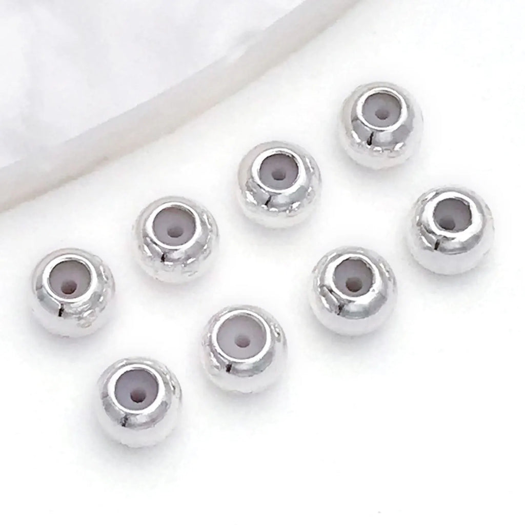 Gold Tone Silicone Round Ball Slider Beads for Adjustable Necklace Bracelet Jewelry Making