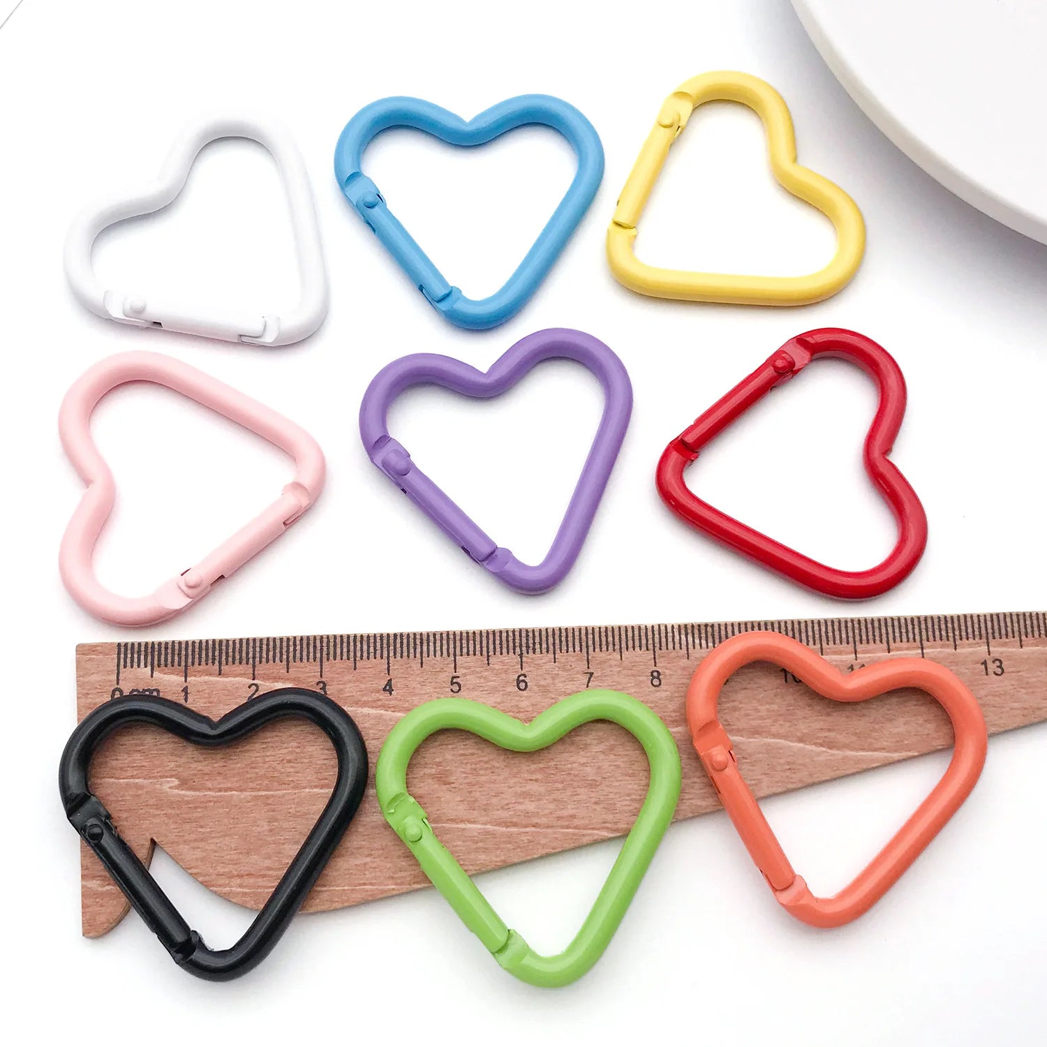 Enamel Zinc Alloy Heart Spring Clasps
