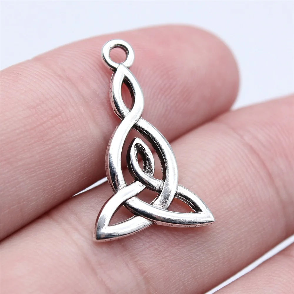15x25mm 1.2g Multicolor Zinc Alloy Celtic Knot Charm Pendant for DIY Necklace Bracelet Jewelry Making