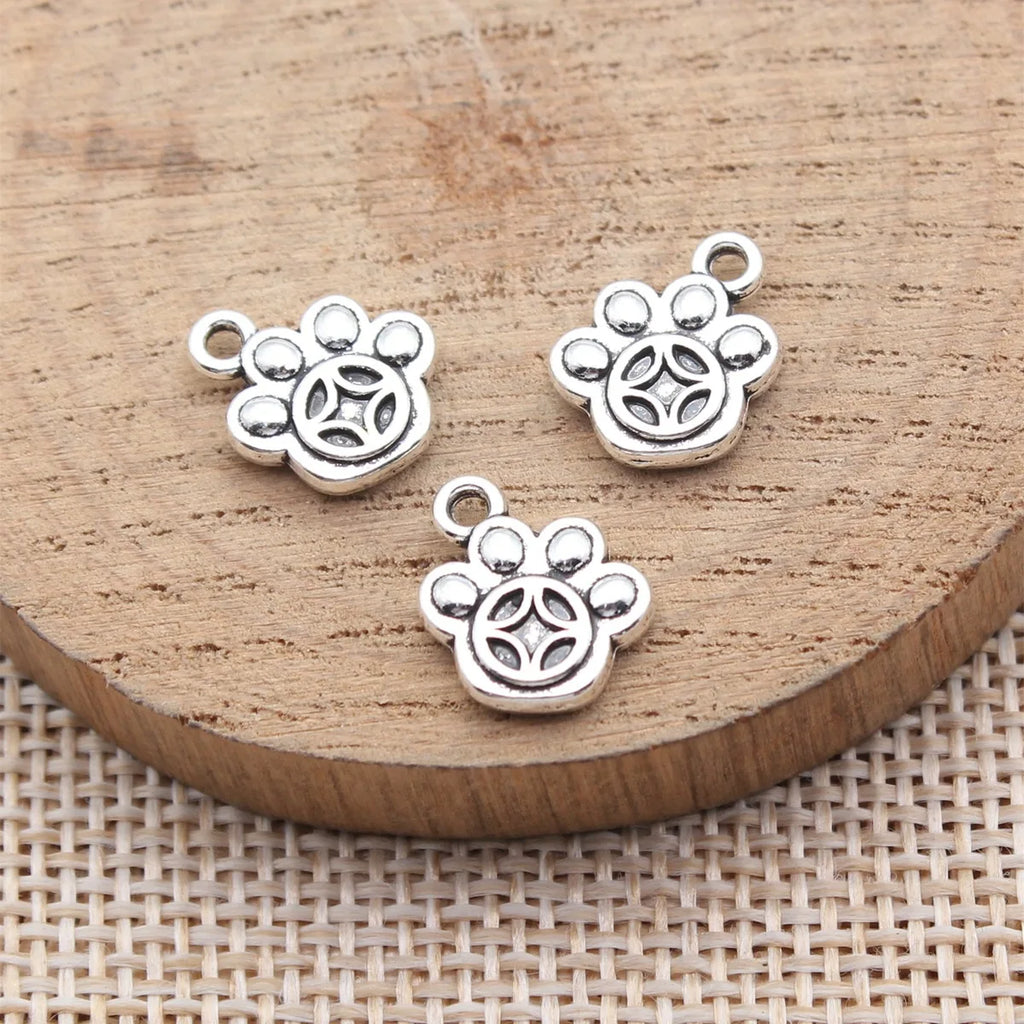 13x11mm 1.05g Antique Silver Zinc Alloy Coin Claw Charm Pendant for Necklace Bracelet DIY Jewelry