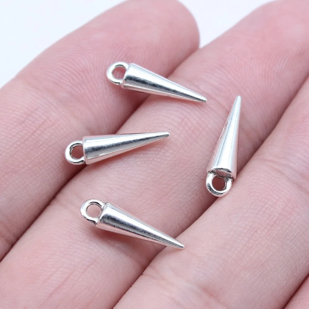 4x16mm 0.6g Multicolor Zinc Alloy Cone Spike charm pendant for DIY necklace earring making
