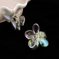 Iridescent Acrylic Colorful Flower Drop Earrings Fairy Style Summer Vacation Jewelry