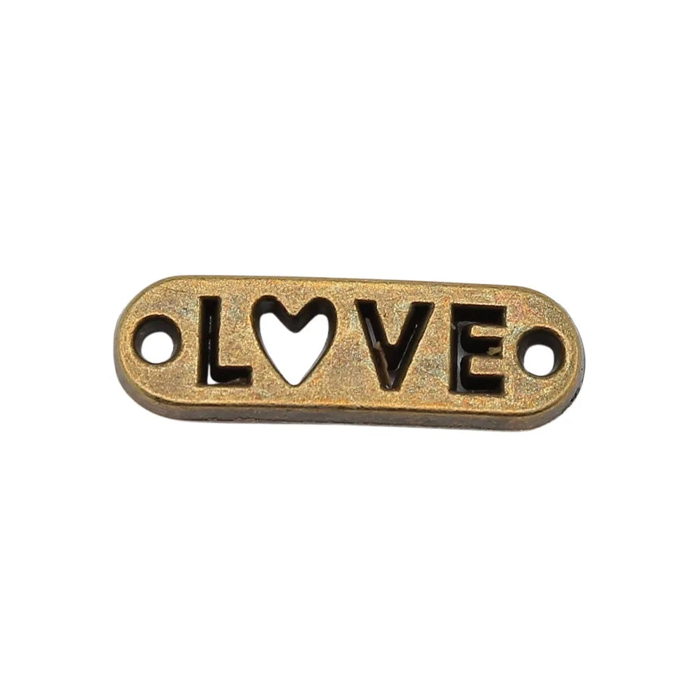 20x6mm 1g Multicolor Zinc Alloy LOVE Letter Connector Charm for Bracelet Necklace Jewelry Making