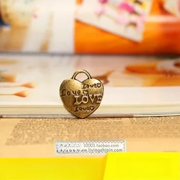 23x21MM Antique Silver Zinc Alloy Love Heart Charm Pendant for DIY Necklace Bracelet Jewelry Making