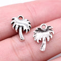 14x11mm 0.57g Antique Silver Zinc Alloy Coconut Tree Charm Pendant for Bracelet Jewelry Making