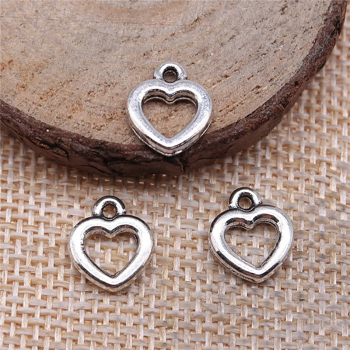 10x12mm 0.7g Multicolor Zinc Alloy Heart Charm Pendant for DIY Necklace Bracelet Jewelry Making