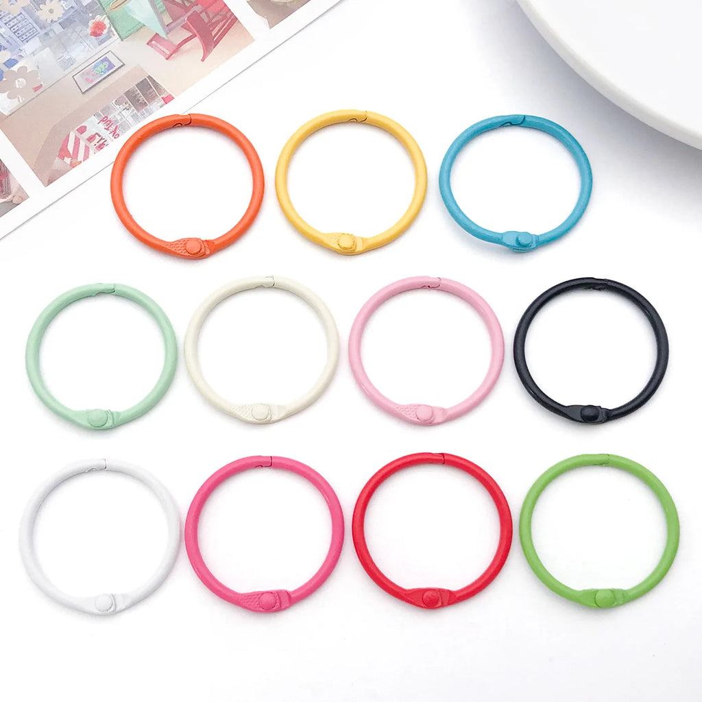 Color Painted Zinc Alloy Round 30mm Key Ring Connector for DIY Keychain Charm Making