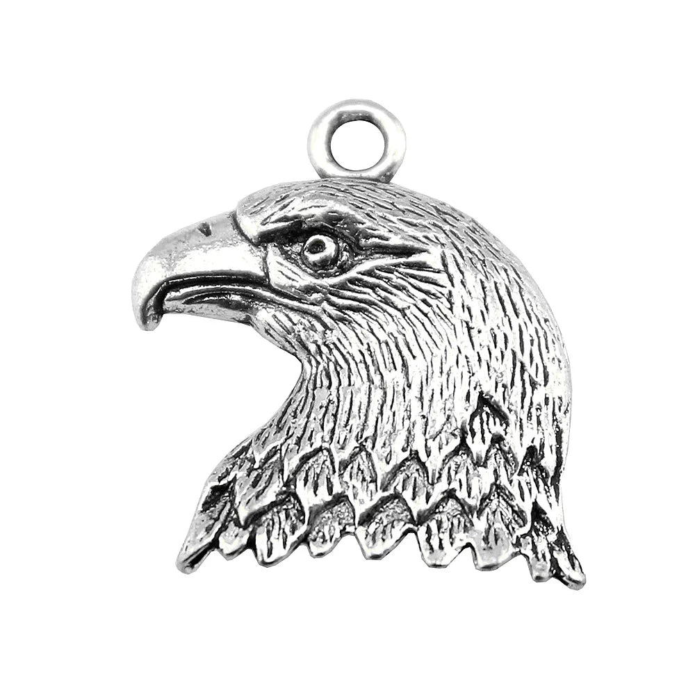21x19mm 1.8g Multicolor Zinc Alloy Eagle Head Charm Pendant for Necklace Bracelet DIY Making