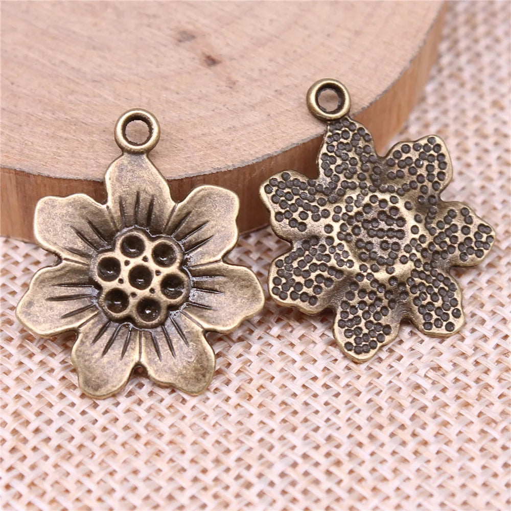 25x21mm 1.7g Multicolor Zinc Alloy Flower Charm Pendant for DIY Necklace Bracelet Jewelry Making