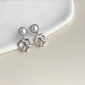 Sweet Cool Heart Rope Knot Pearl Drop Earrings Copper Niche Design Commuter Jewelry