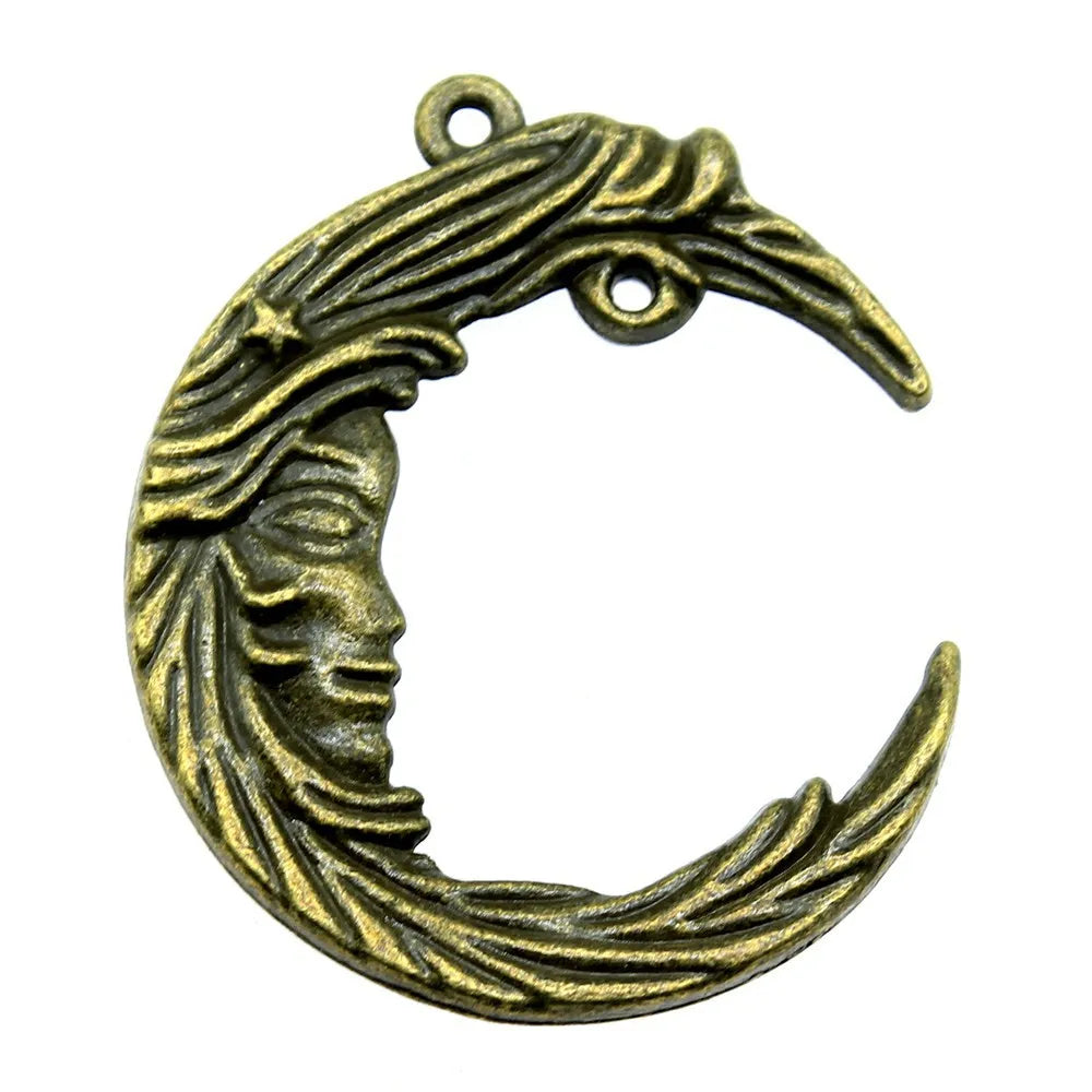 38x32mm 6.5g Zinc Alloy Moon Connector Charm Pendant for Necklace Bracelet Earring DIY Jewelry
