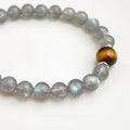 A++ Blue Moonstone Natural Stone Crystal Bracelet With Tiger Eye Aquamarine New Chinese Geometric Design