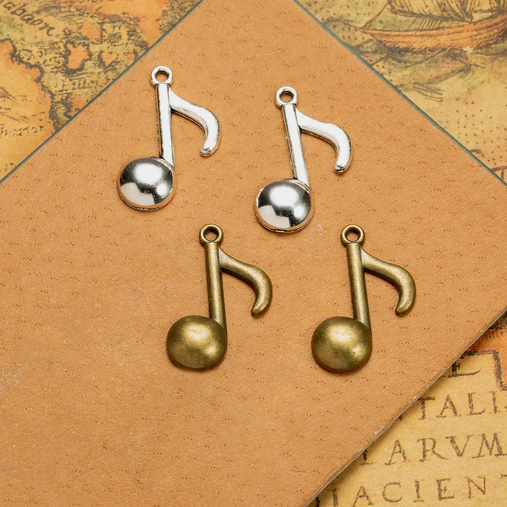 27x17MM Antique Silver Zinc Alloy Music Note Charm Pendant for DIY Necklace Bracelet Jewelry Making