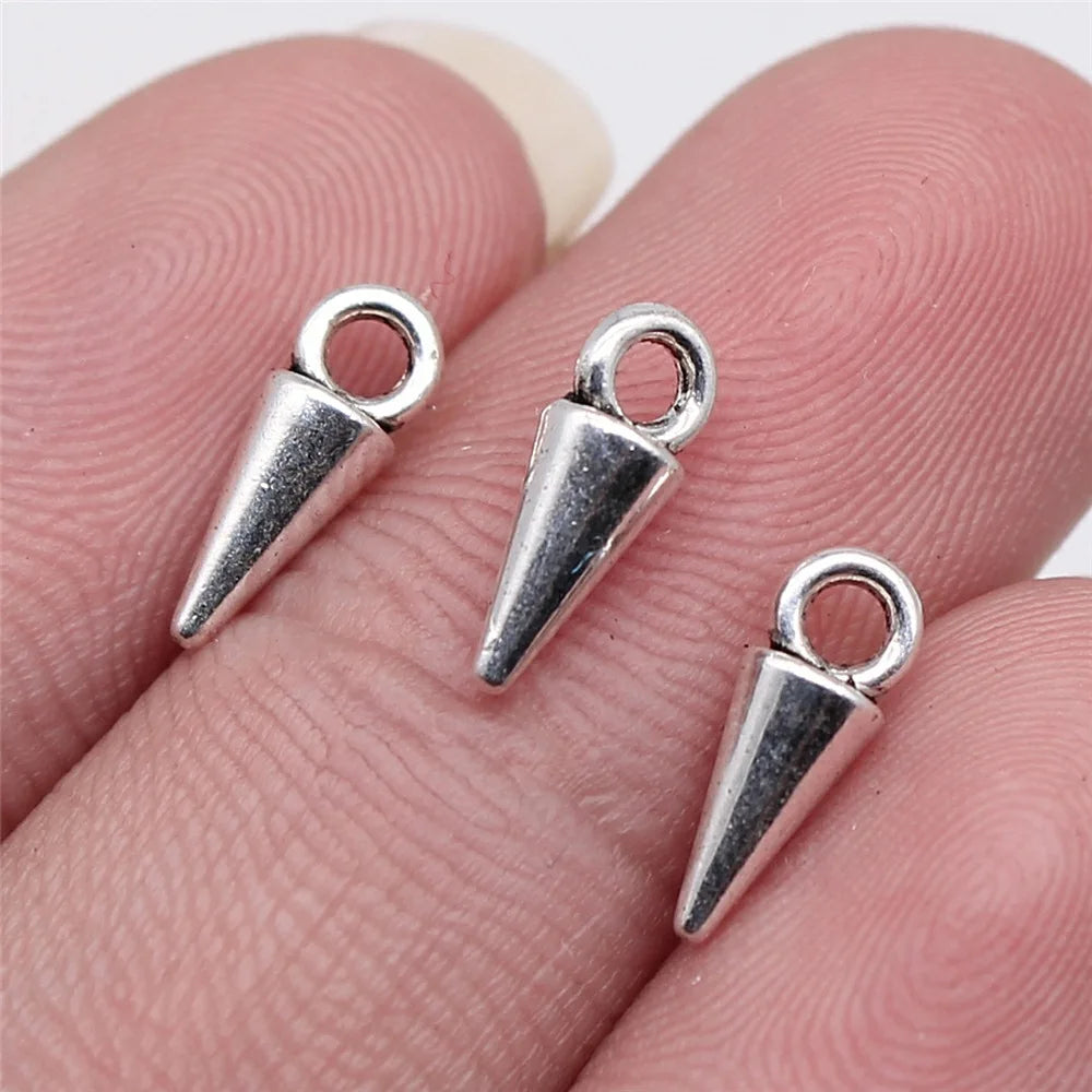 11x4mm 0.33g Multicolor Zinc Alloy Cone Spike charm pendant for DIY earrings necklace making
