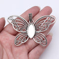 76x49mm 14.7g Antique Silver Zinc Alloy Butterfly Charm Pendant for DIY Necklace Bracelet Making