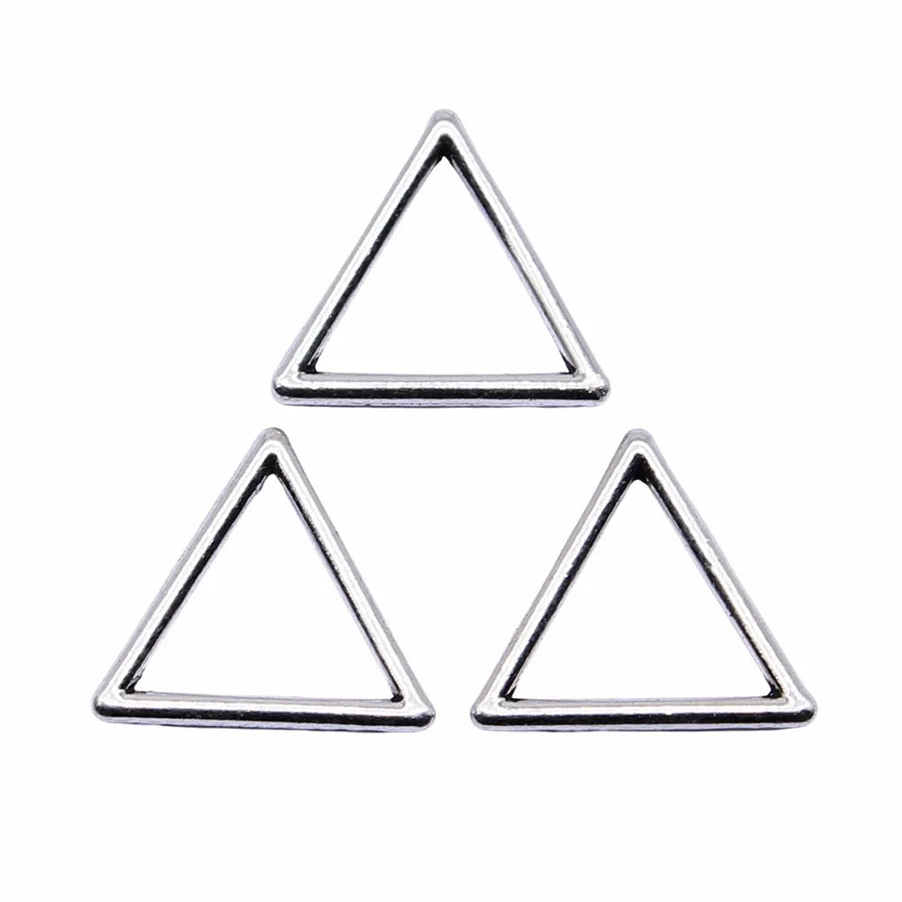 15x15mm 0.62g Multicolor Zinc Alloy Openwork Triangle Hollow Charm Pendant for DIY Jewelry Making