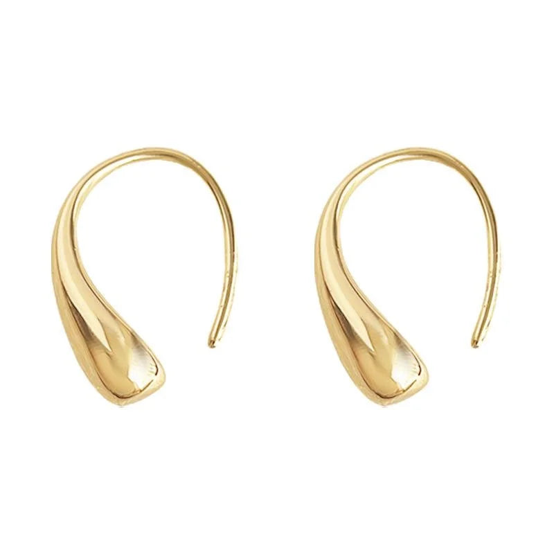 Minimalist 14K Gold Plated Copper Teardrop Drop Earrings For Women Daily Commuter Jewelry