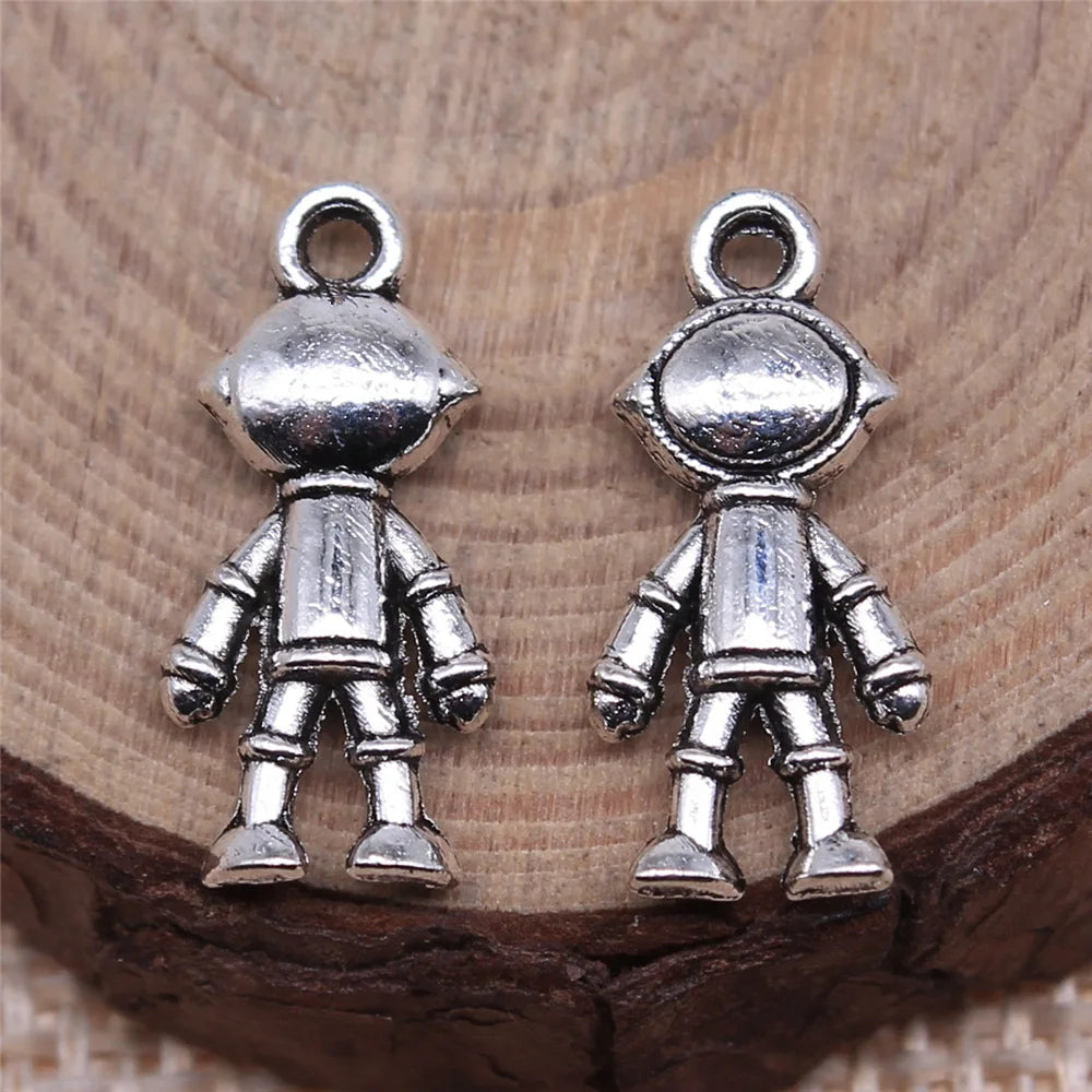 18x9mm 1g Antique Silver Zinc Alloy Astronaut Charm Pendant for DIY Space Theme Jewelry