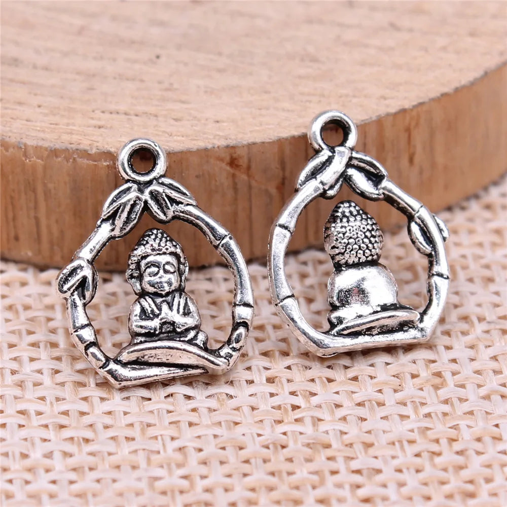16x12mm 1.1g Multicolor Zinc Alloy Buddha Statue Charm Pendant for DIY Necklace Bracelet Making