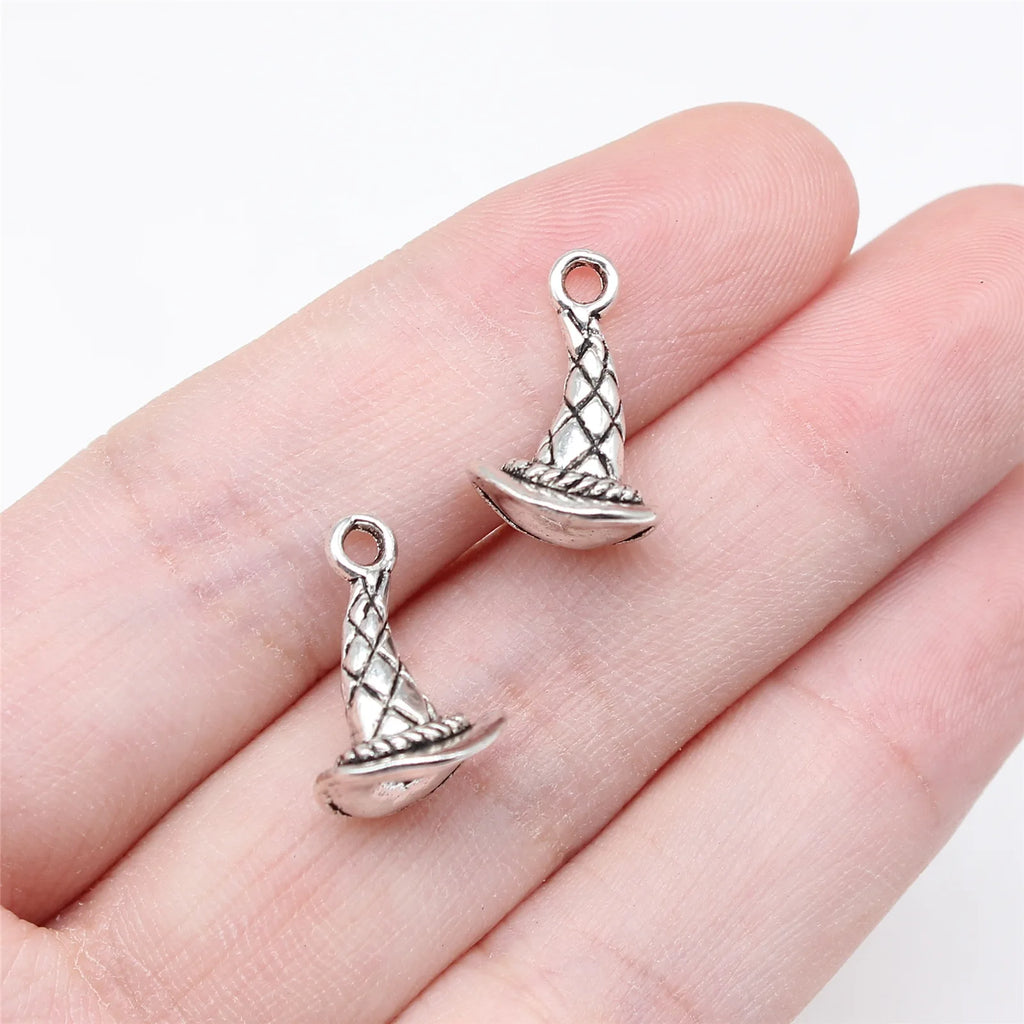 15x10mm 1.1g Multicolor Zinc Alloy Clown Hat Charm Pendant for DIY Carnival Jewelry Making