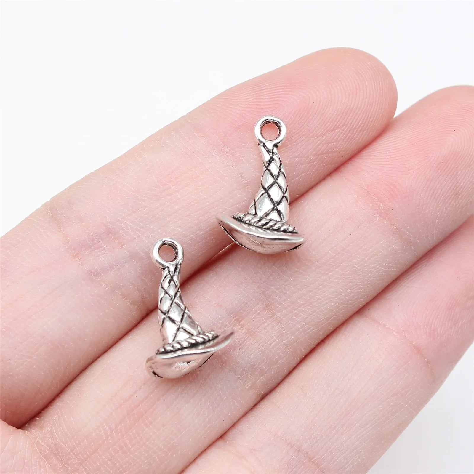 15x10mm 1.1g Multicolor Zinc Alloy Clown Hat Charm Pendant for DIY Carnival Jewelry Making