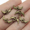 16x8mm 0.6g Multicolor zinc alloy Winged Heart Wing charm pendant for necklace bracelet DIY making