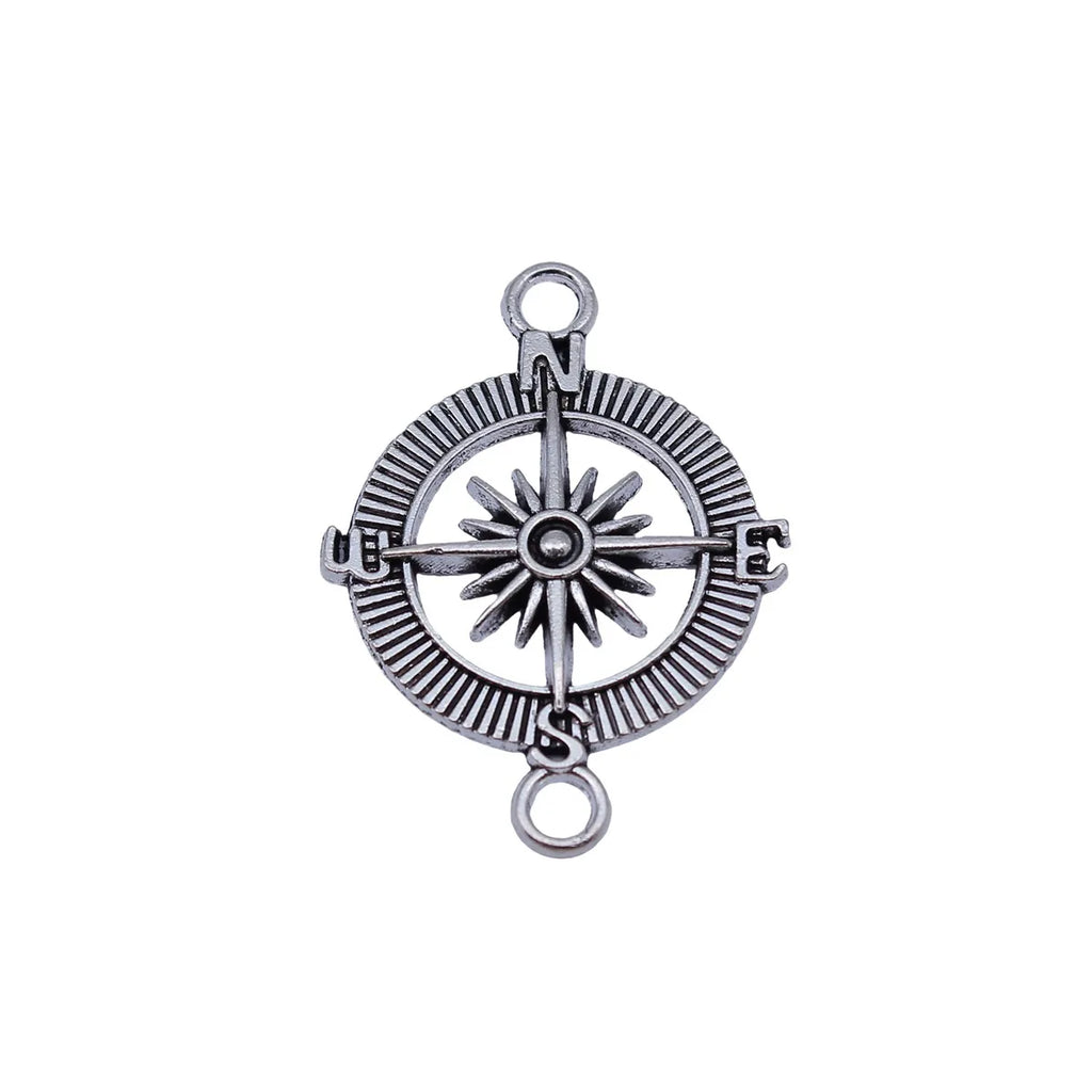 33x24mm 2.5g Multicolor Zinc Alloy Compass Connector Charm for DIY Necklace Bracelet Jewelry
