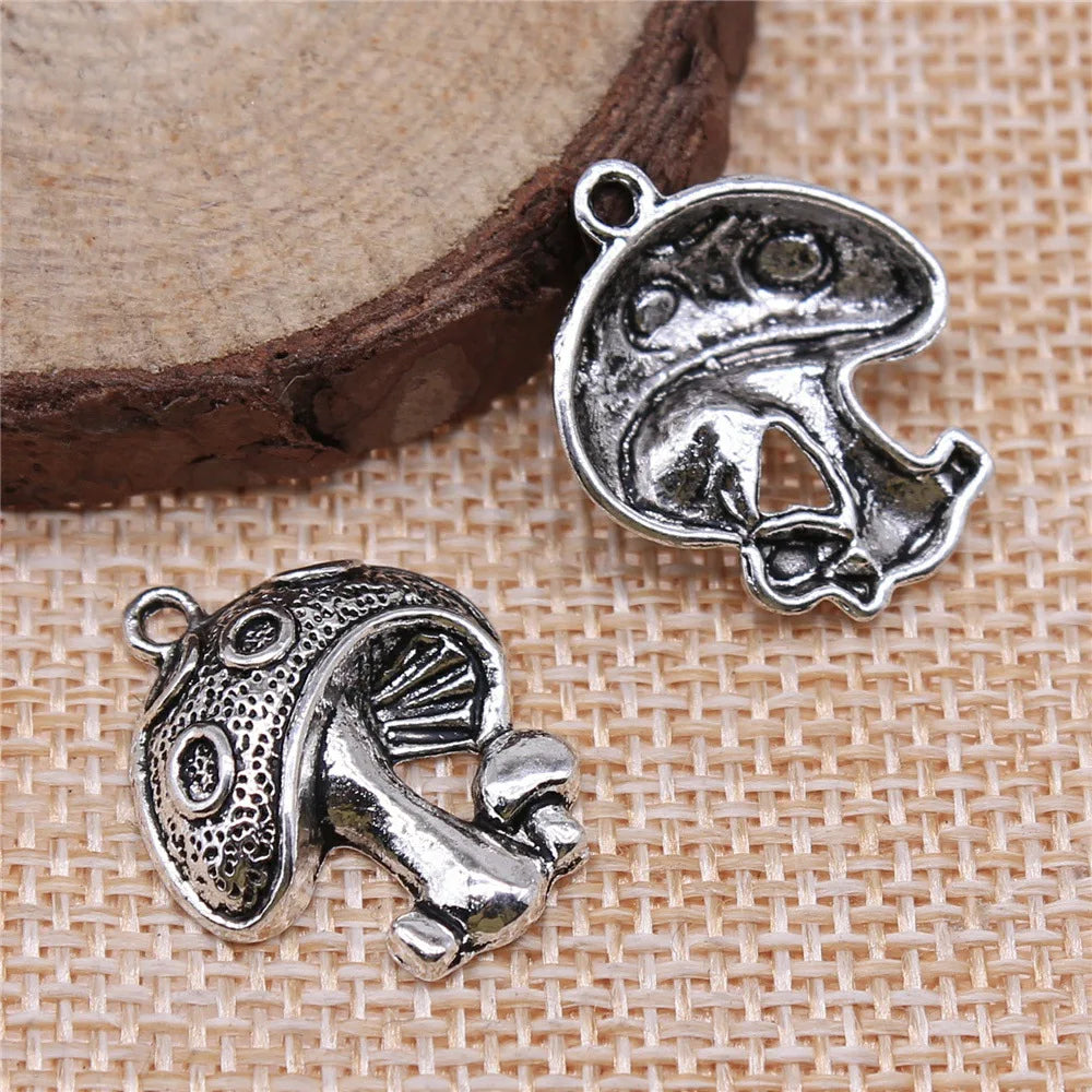 22x18mm 2.6g Multicolor Zinc Alloy Mushroom Charm Pendant for DIY Necklace Bracelet Jewelry Making