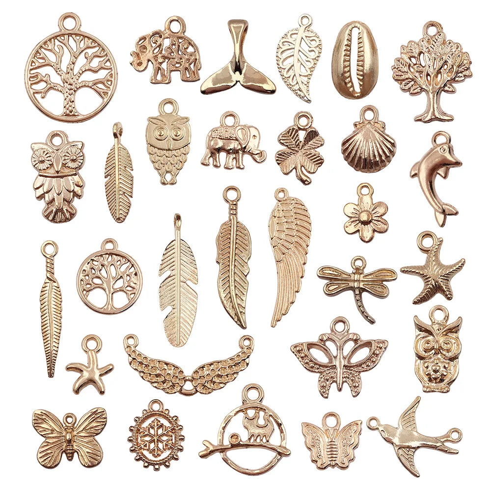KC Gold Zinc Alloy Vintage Charm Pendant for DIY Bracelet Necklace Jewelry Making