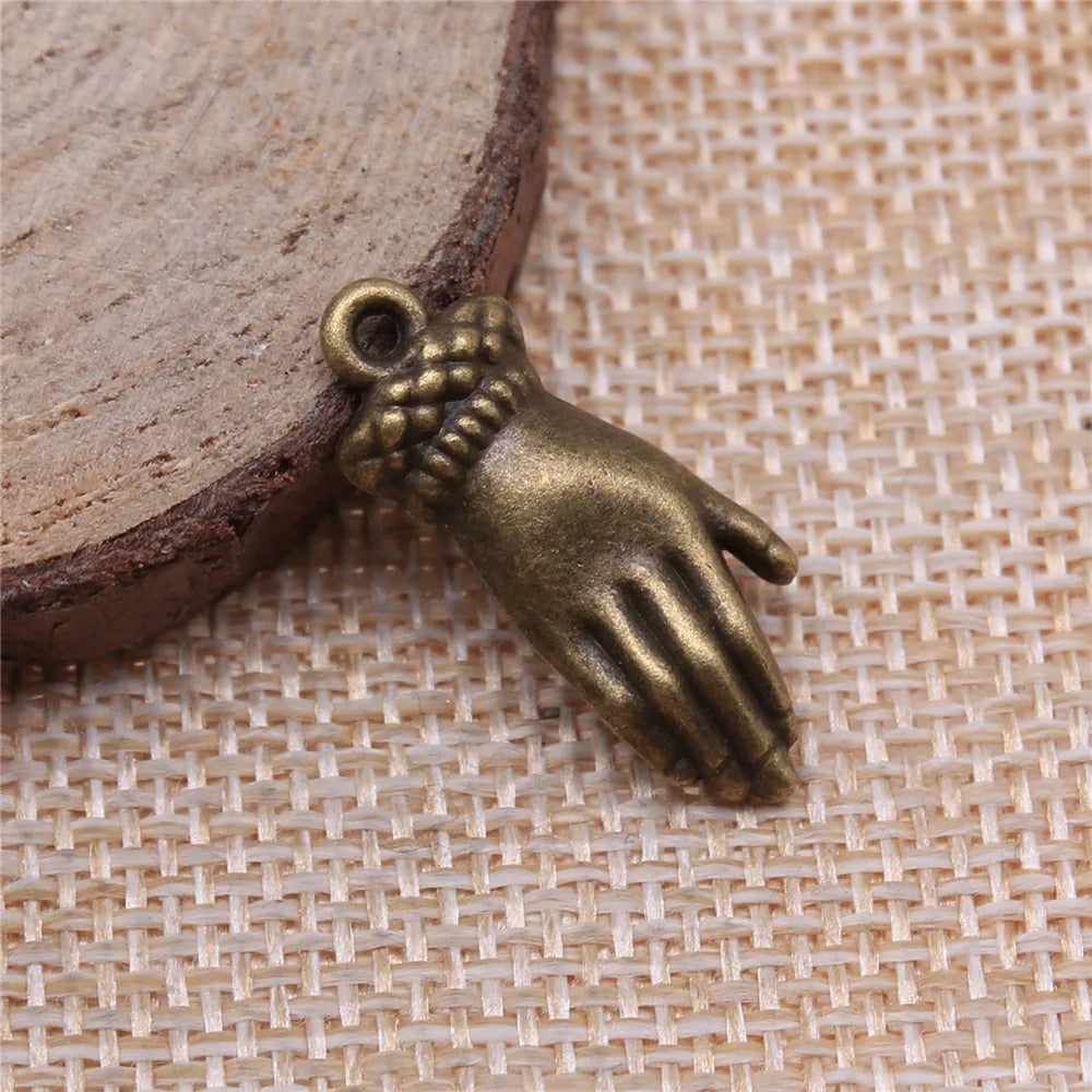 26x10mm 2g Zinc Alloy Palm Hand Charm Pendant for DIY Necklace Bracelet Jewelry Making