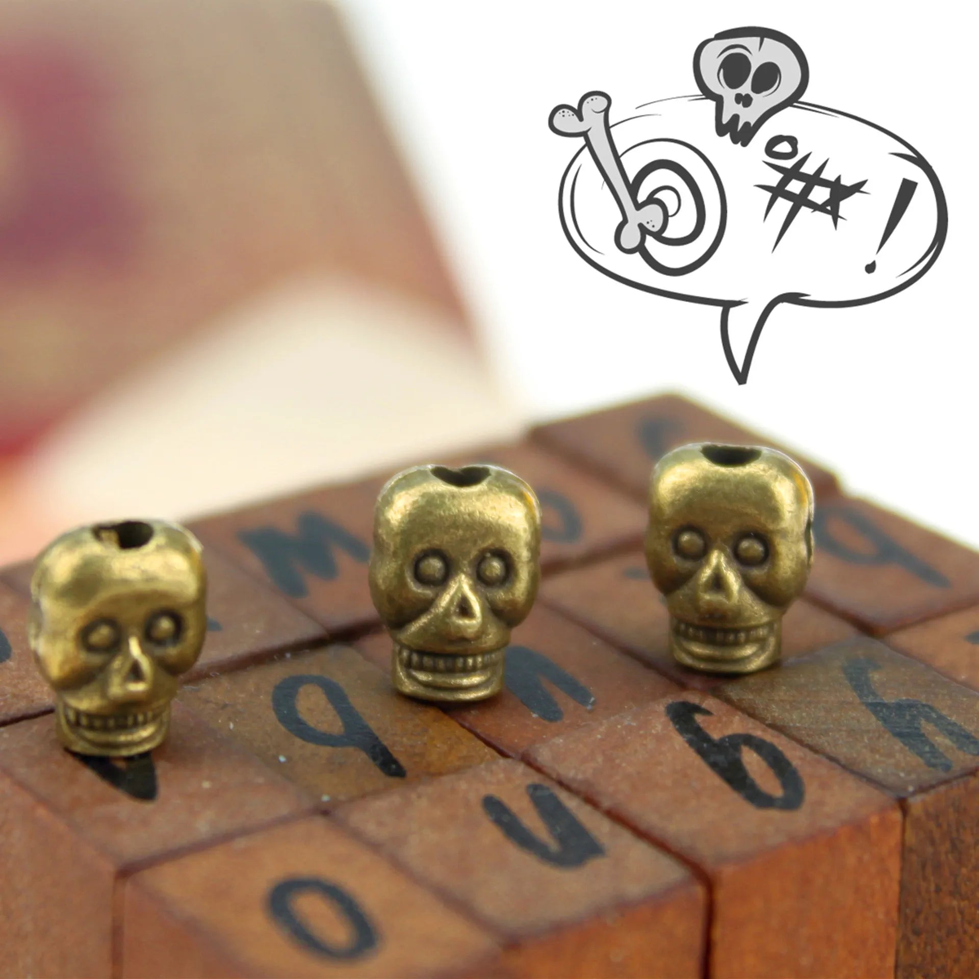 9x6MM Zinc Alloy Skull Charm Pendant for DIY Necklace Bracelet Jewelry Making