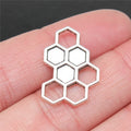 25x17mm 1.5g Antique Silver Zinc Alloy Honeycomb Charm Pendant for DIY Necklace Bracelet Making