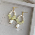 Handmade Jade Lily Of The Valley Tulip Drop Earrings Elegant Fresh Forest Style Geometric Jewelry